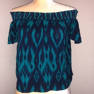 Dark blue off the shoulder top